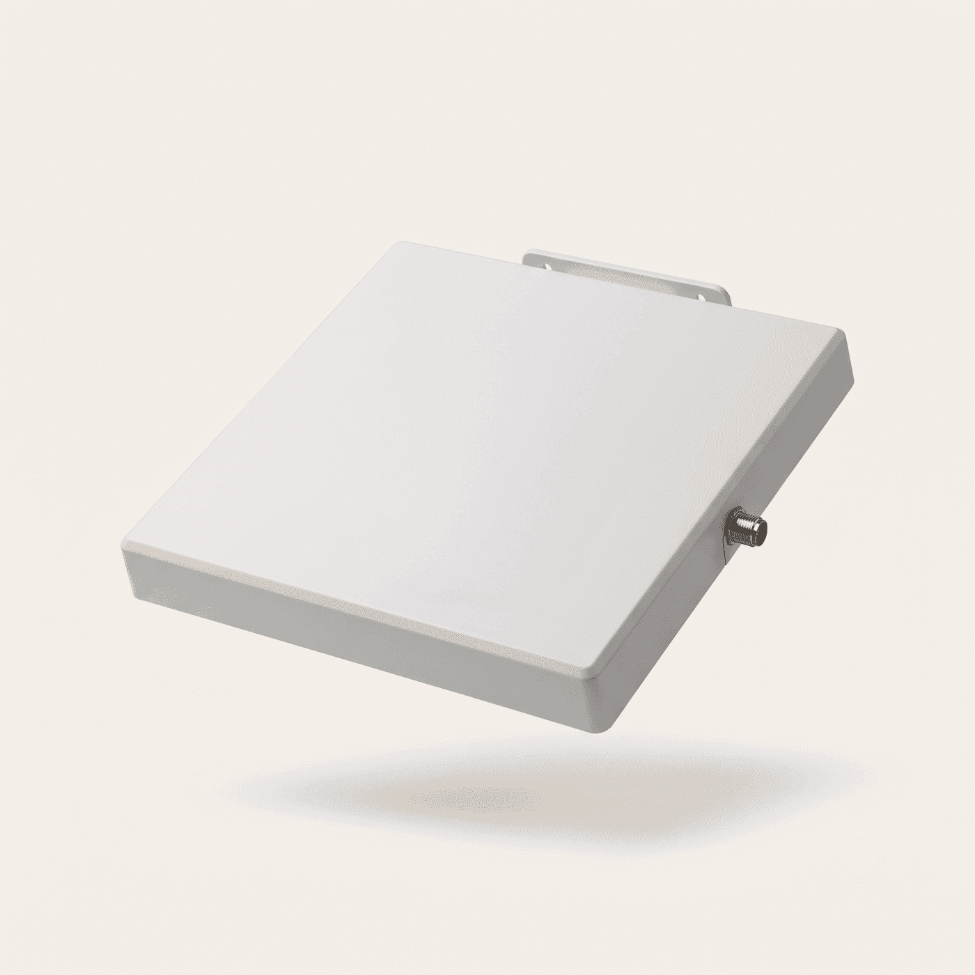 Slim square ceiling-mount UHF RFID antenna panel with a low-profile bracket