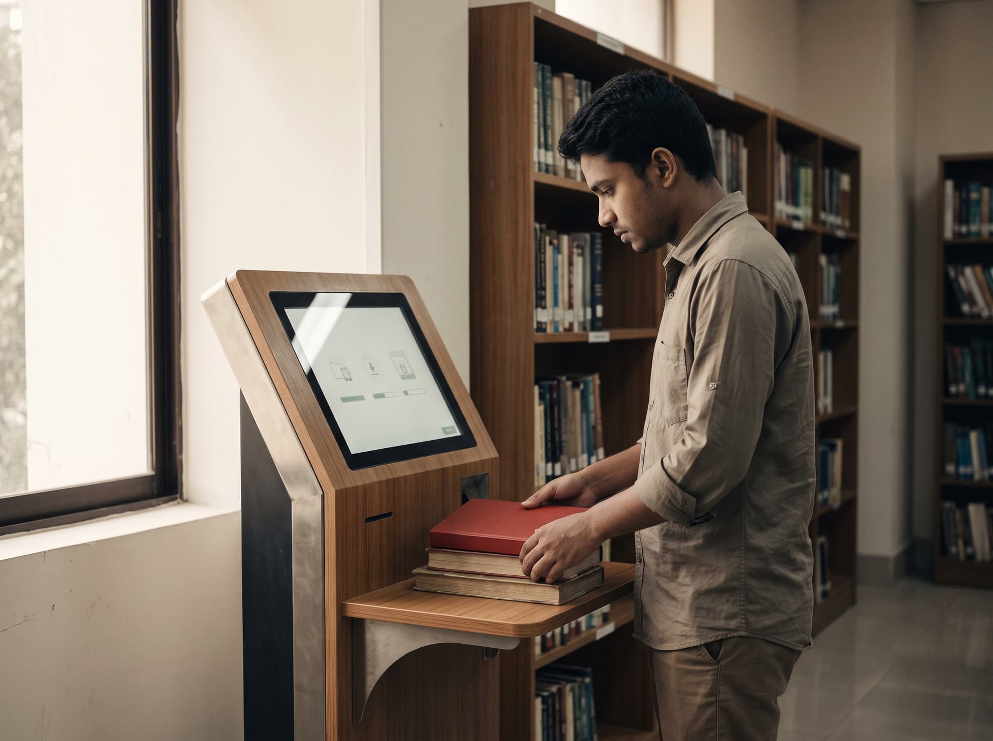 Library Resource Management with Automated Checkout in use at a site in Bangladesh