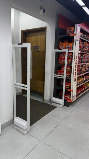 EAS gates installed by RATS BD in a retail store in Bangladesh — unattributed archive frame 70 of 110