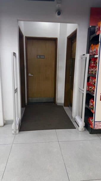 EAS gates installed by RATS BD in a retail store in Bangladesh — unattributed archive frame 72 of 110