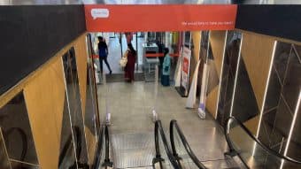 EAS gates installed by RATS BD in a retail store in Bangladesh — unattributed archive frame 78 of 110