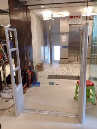 EAS gates installed by RATS BD in a retail store in Bangladesh — unattributed archive frame 84 of 110