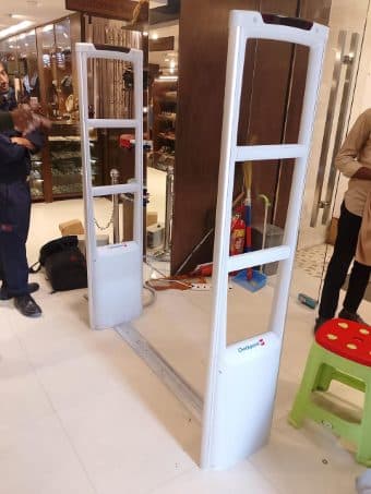 EAS gates installed by RATS BD in a retail store in Bangladesh — unattributed archive frame 86 of 110