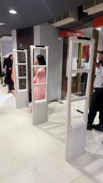 EAS gates installed by RATS BD in a retail store in Bangladesh — unattributed archive frame 87 of 110