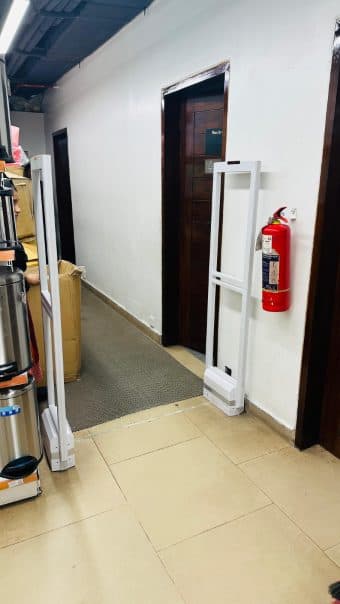 EAS gates installed by RATS BD in a retail store in Bangladesh — unattributed archive frame 95 of 110