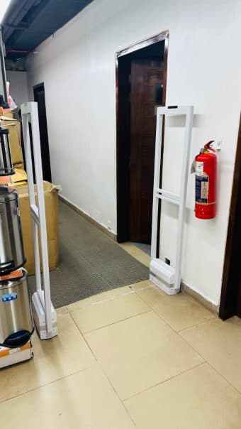 EAS gates installed by RATS BD in a retail store in Bangladesh — unattributed archive frame 98 of 110