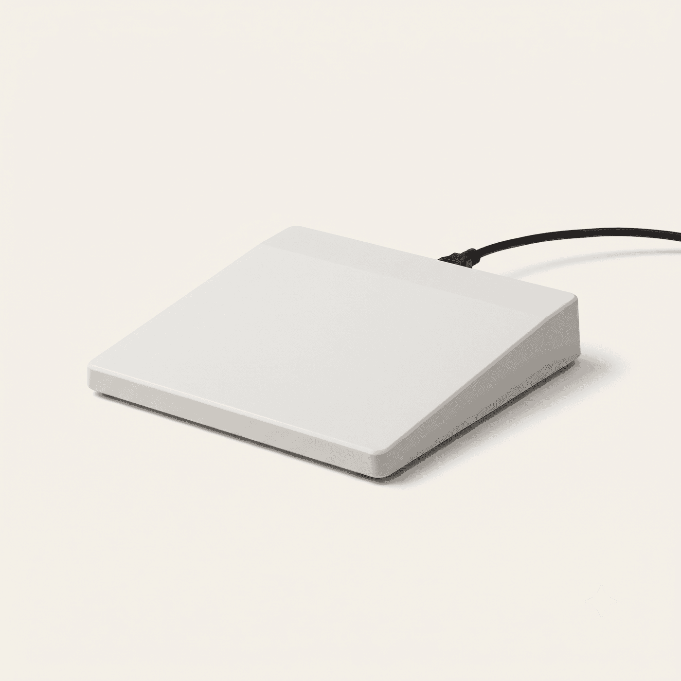 Desktop RFID encoding station with an angled reading platform and a single USB lead